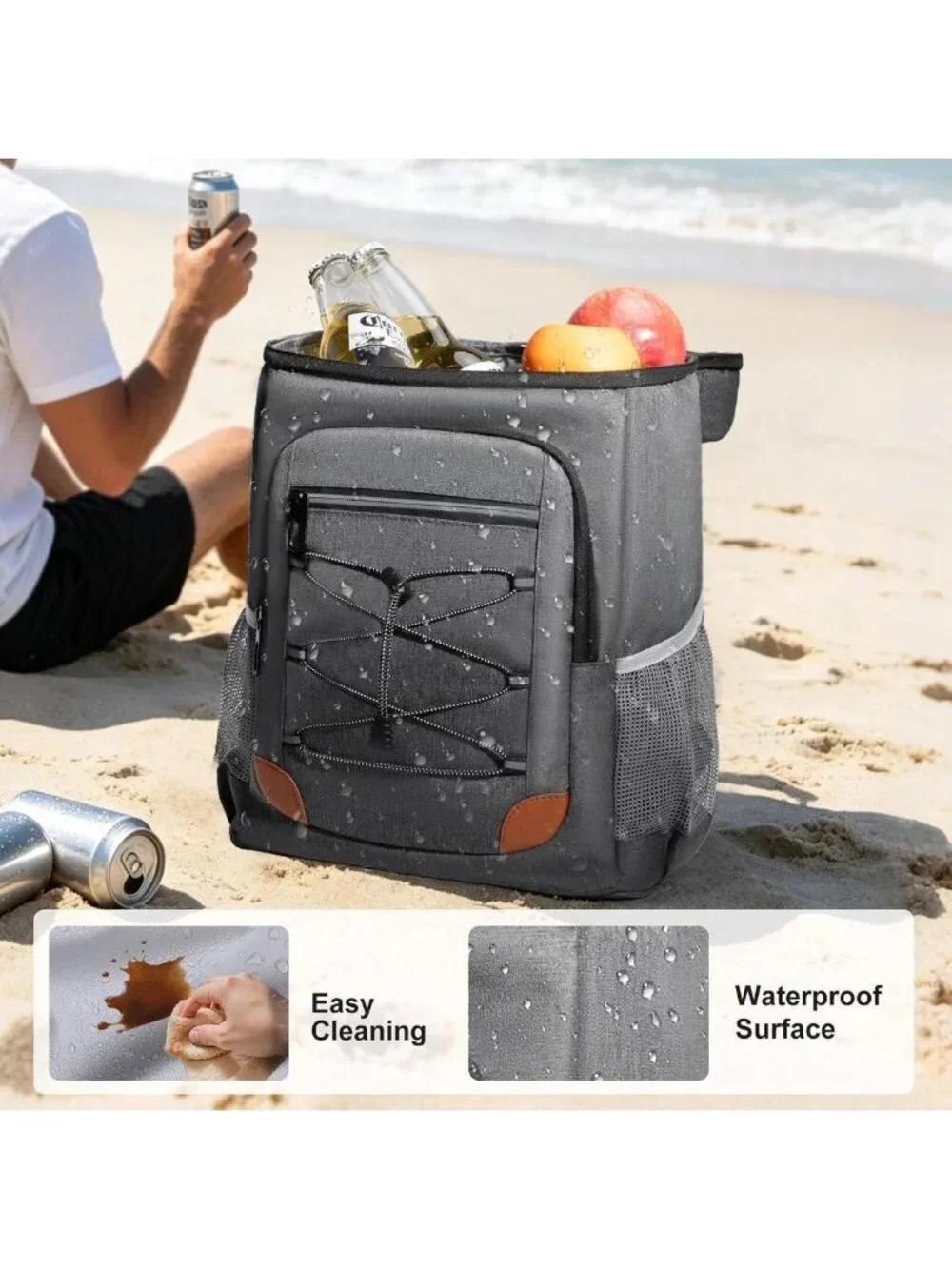 Insulated Backpack Cooler, Leakproof Soft Cooler for Camping & Hiking Adventures